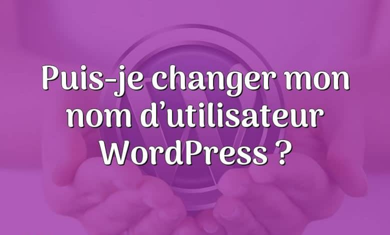 Puis-je changer mon nom d’utilisateur WordPress ?